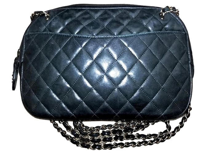 Bolso Chanel Camera de Piel de Cordero Verde Oscuro