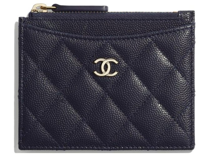 Chanel Card Wallet novo Azul Couro  ref.151805