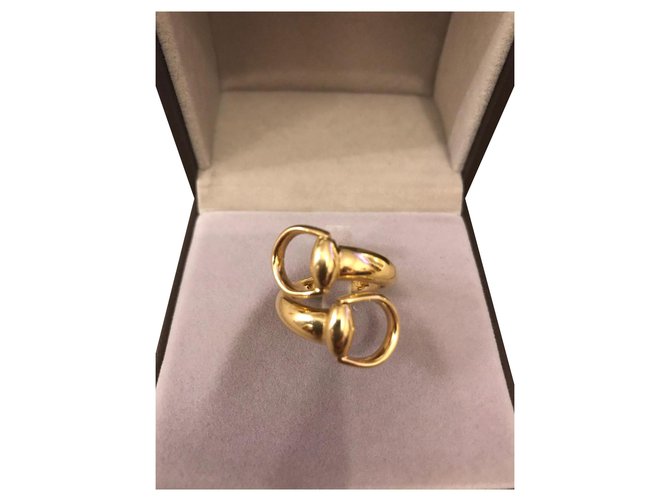 Marmont Gucci Horsebit conditionment Ring Golden Gold  ref.151838