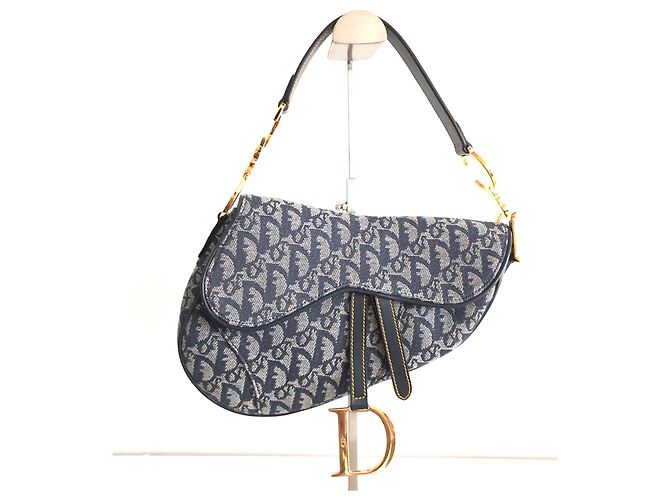 Dior Saddle Toile Oblique Bleu