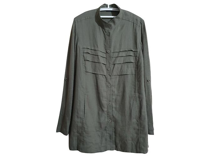 Camicia militare in lino verde Riani
