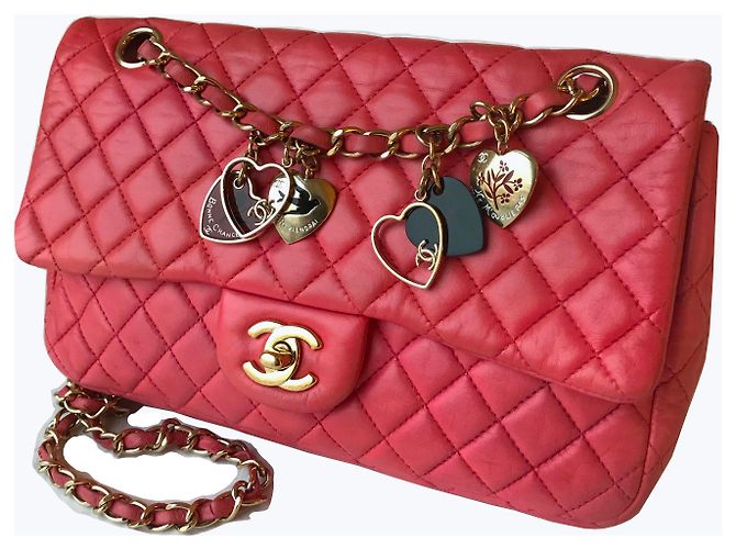 Classique Chanel Sac Valentine Flap Medium Rose Fuschia