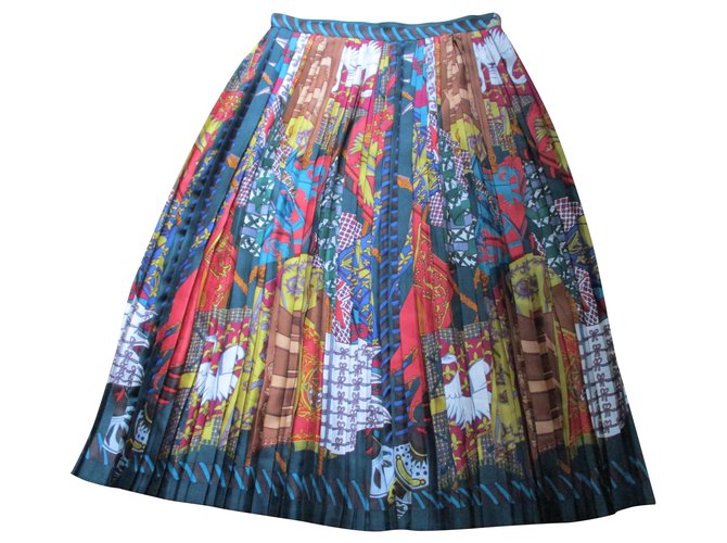 Hermès Hermes, silk skirt, Pleated Sun, 44. Multiple colors  ref.152018