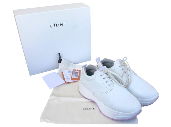 Céline Celine delivery Cuir Blanc  ref.152042