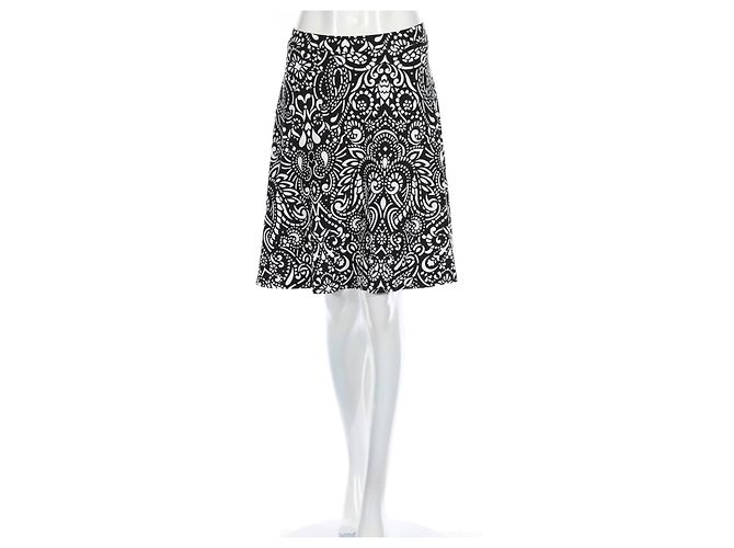 Falda Cynthia Rowley en blanco y negro de rayón L
