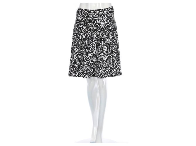 Cynthia Rowley Skirts Black White Rayon  ref.152048