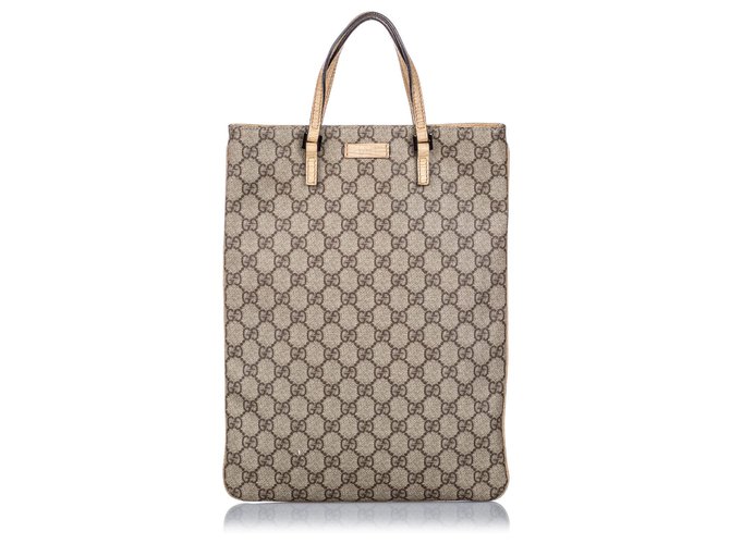 Gucci Brown GG Supreme Coated Canvas Handbag Marrone Rosso Beige Pelle Tela Panno  ref.152072