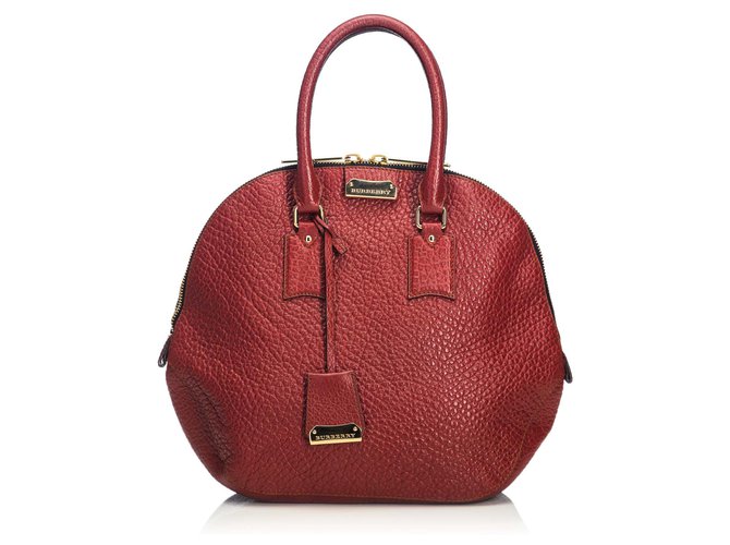 Burberry Red Grained Leather Orchard Handbag  ref.152073