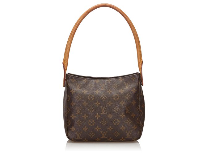 Louis Vuitton Brown Monogram Looping MM Leather Cloth  ref.152087