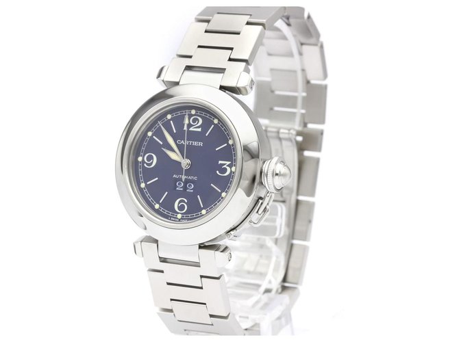 Cartier Blue Stainless Steel Pasha C automatic W31047M7 Silvery Metal  ref.152150
