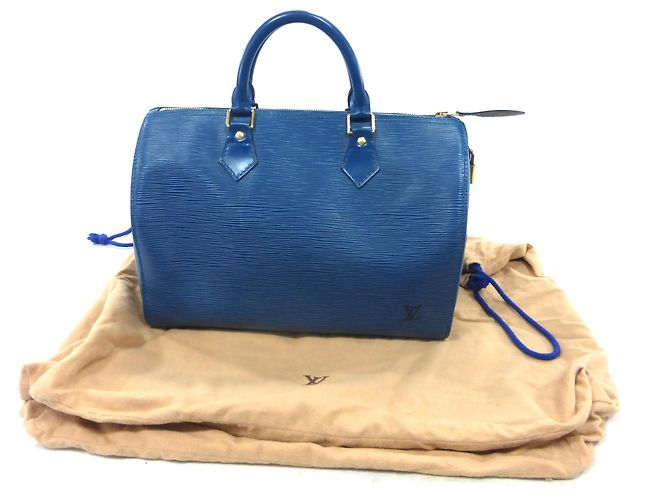 Louis Vuitton SPEEDY 30 CUIR EPI BLEU
