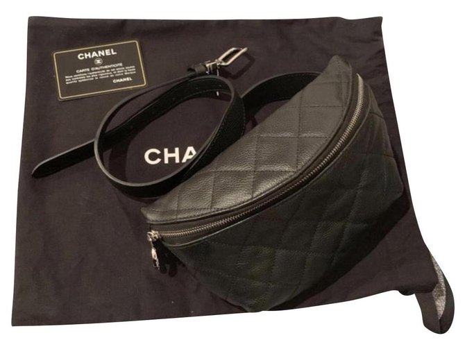 Bolsa de Chanel Negro Cuero  ref.152206