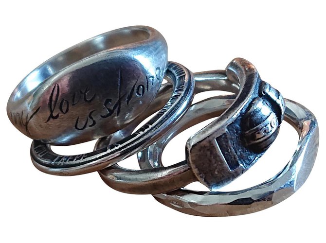 Autre Marque Set of 4 rings Silvery Silver  ref.152210