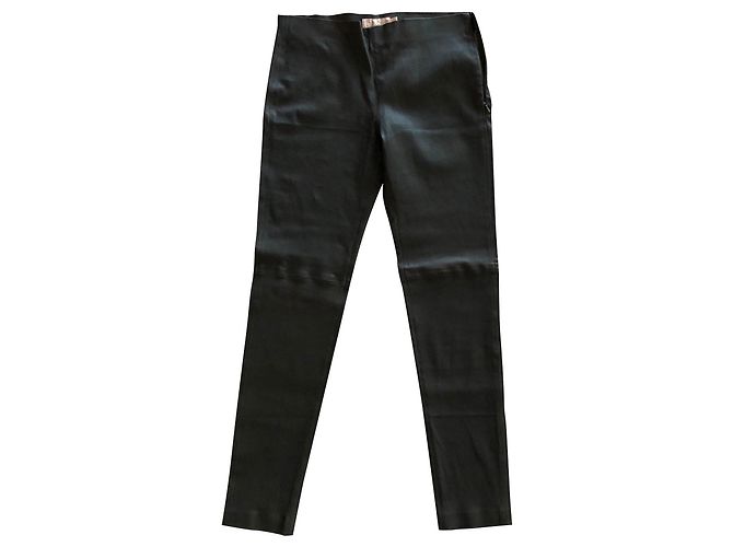 Leggings de cuero strech verde bronce T. 40 BDBA Nine Verde oscuro
