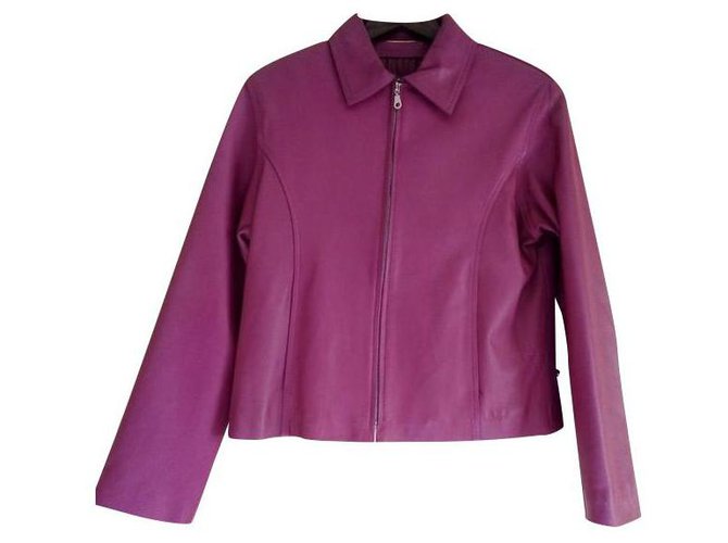 Autre Marque Purple leather women's jacket Lambskin  ref.152213