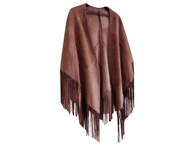 Autre Marque Cape braun Wildleder High End