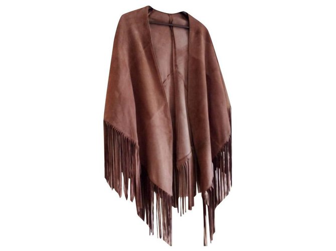 Autre Marque Cape marron en daim de haute gamme  ref.152217