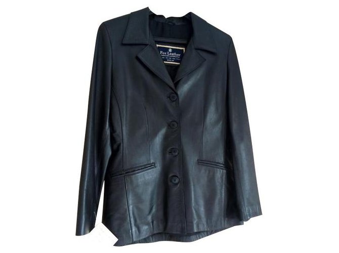Autre Marque Black leather jacket 4 buttons Lambskin  ref.152222