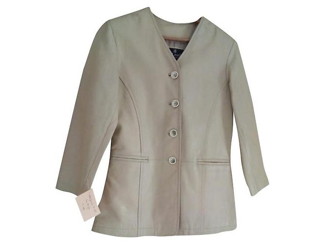 Autre Marque Giacca da donna in pelle beige