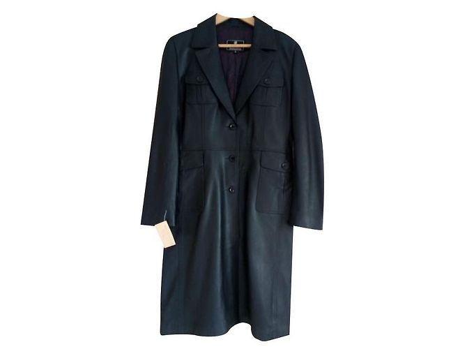 Autre Marque Cappotto in pelle nera per donna Nero