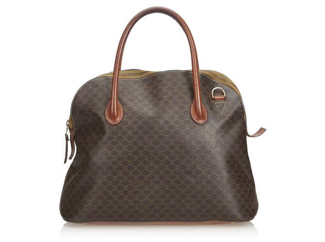 Céline Celine Brown Macadam Handbag Leather Plastic  ref.152342