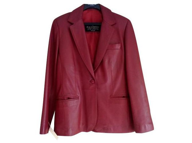 Autre Marque Red leather jacket 1 button Lambskin  ref.152396