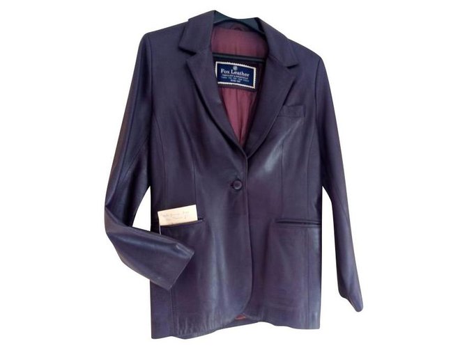 Autre Marque Purple leather jacket Lambskin  ref.152399