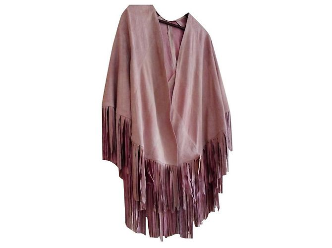 Autre Marque Cape Pink High-End-Wildleder