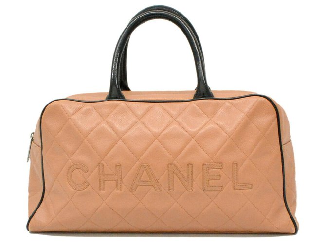 Chanel Boston Beige Leather  ref.152441