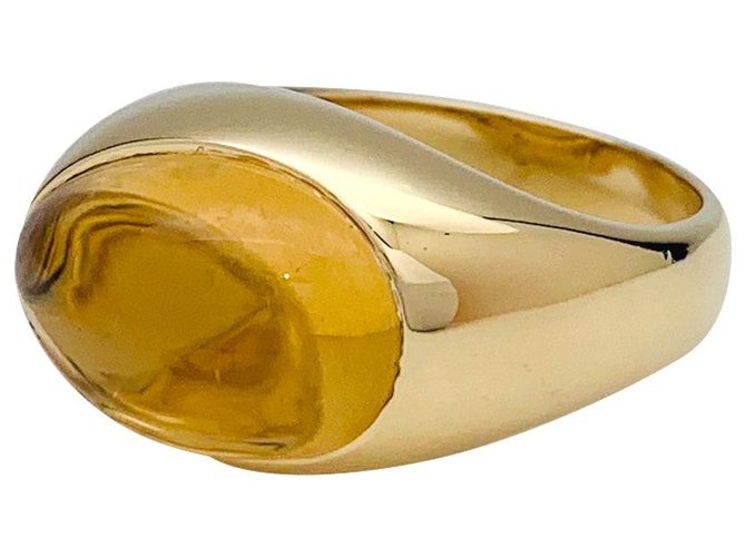 Anel de Pomellato, "Goccia", em ouro amarelo e citrino.  ref.152480
