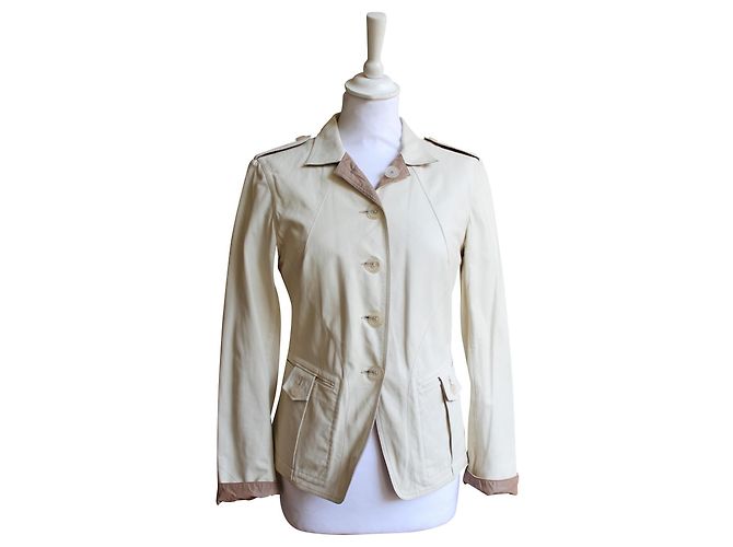 Jil Sander Lederjacke Beige