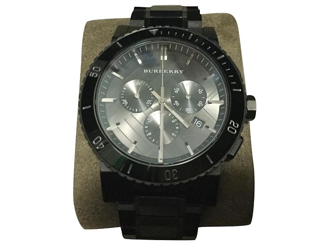 Burberry Chronograph Herrenuhr Edelstahl Grau Anthrazitgrau