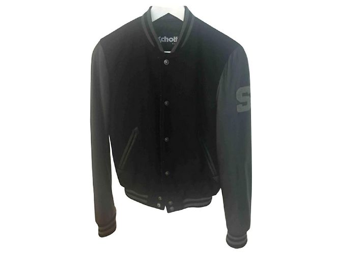 Black leather schott jacket