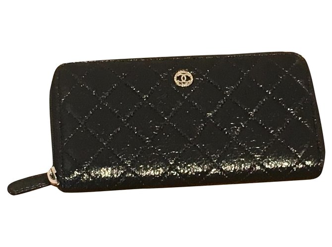 Chanel Wallets Black Leather  ref.152691