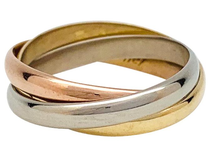 Love Cartier ring "Trinity" three golds, Small model. White gold Yellow gold Pink gold  ref.152724