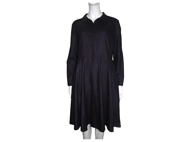 Cos Cashmere blend dress Brown Blue Wool  ref.152734