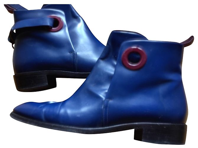 Botines Acne Studios de piel azul oscuro