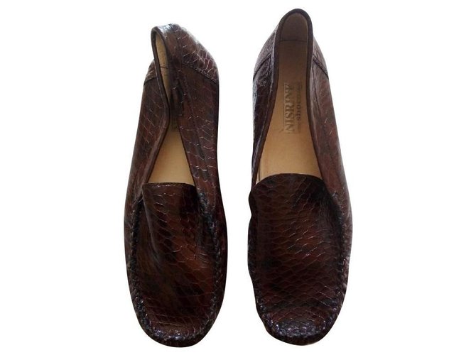 Autre Marque brown crocodile loafers for women Leather  ref.152955
