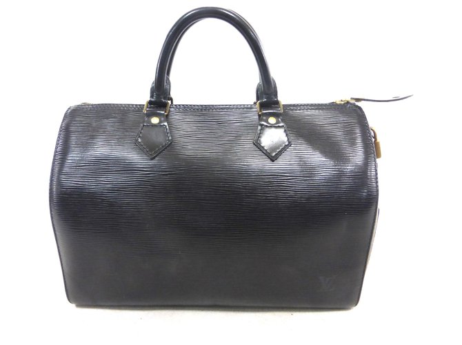 Louis Vuitton Speedy 30 Cuir épi noir Black Leather  ref.152988