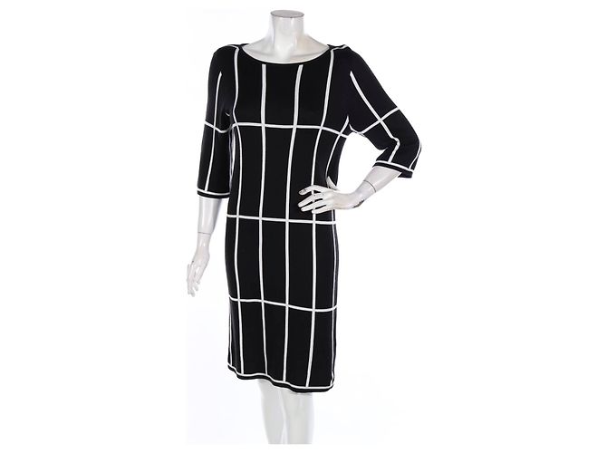Vestido Marimekko Negro Blanco Algodón Viscosa S