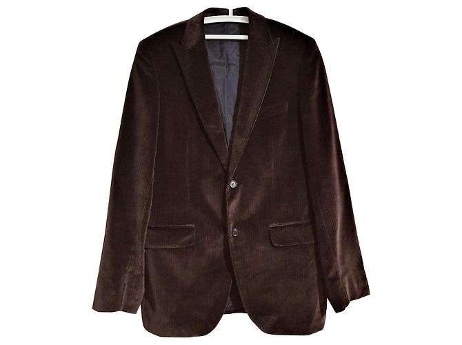 Blazer Hugo Boss Marrom de Algodão e Modal