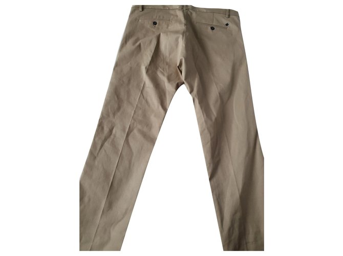 Dsquared2 pantalones de tela italiana Beige Algodón  ref.153297