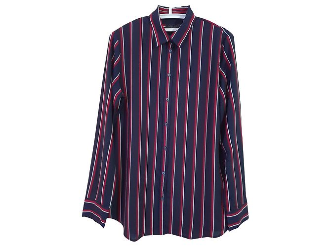 Banana Republic gestreiftes Hemd Polyester L Mehrfarben