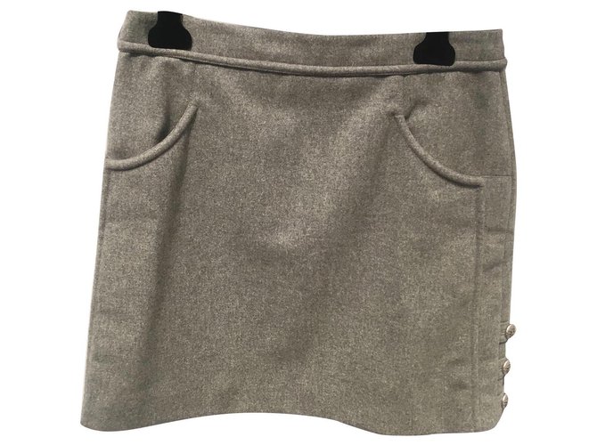 Chanel Skirts Grey Wool  ref.153300