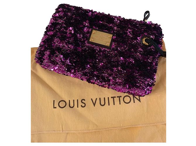 Louis Vuitton Rococo Sequin Clutch Porpora