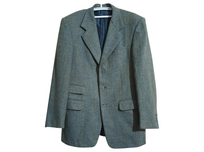 Autre Marque Blazers Jackets Blue Multiple colors Yellow Wool  ref.153355