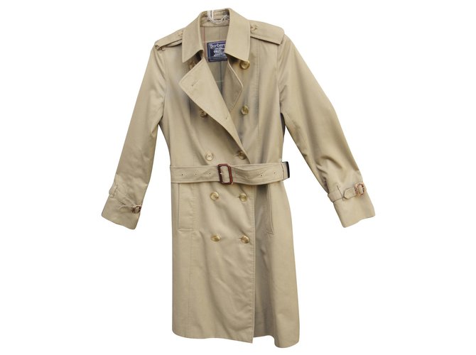 vintage Burberry trench 36, khaki color Cotton Polyester  ref.153366