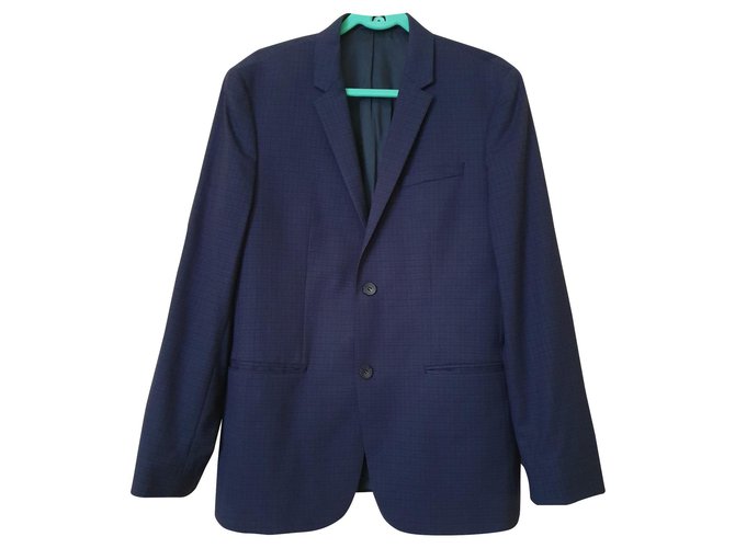 Calvin Klein Giacche blazer Blu Poliestere Lana Elastan  ref.153404
