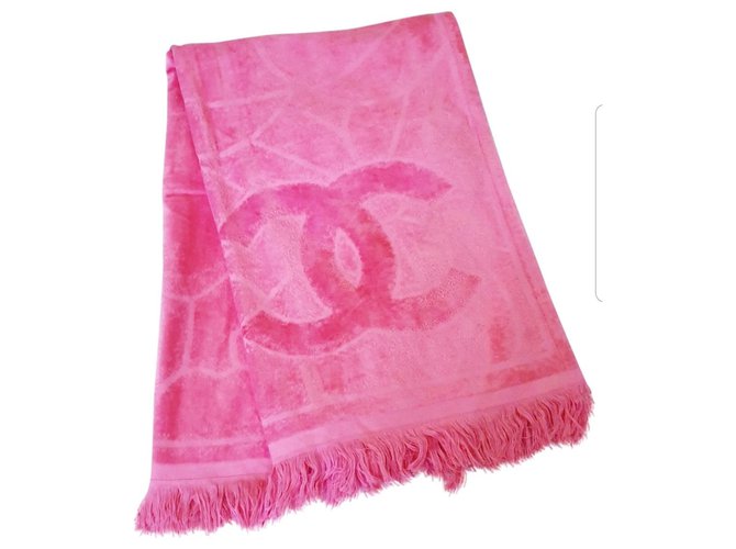 new Chanel towel Fuschia Cotton  ref.153461