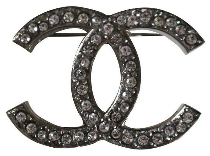 Chanel Broche CC Argenté